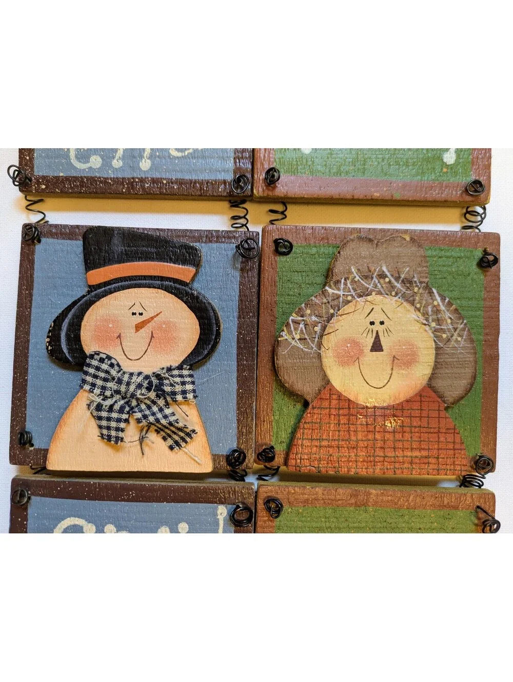Crazy Mountain Primitive Wood Autumn & Winter Door Hanging Welcome Signs